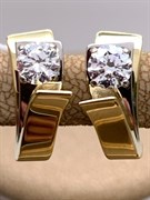 *Серьги Белый Фианит цв  Лимонное, Белое арт. 02-4221-01-501-1121-67-792 (вес 5,19 г)