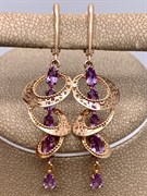 *Серьги Аметист цв Красное арт. 02-4210-00-203-1110-57-310 (вес 4,15 г)