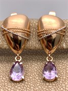 *Серьги Аметист цв Красное и Белое арт. 02-3999-00-203-1111-46-501 (вес 3,6 г)