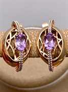 *Серьги Аметист цв Красное арт. 02-4146-01-203-1110-57-393 (вес 3,71 г)