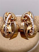 *Серьги Белый Фианит цв Красное и Лимонное арт. 02-4112-00-401-1113-48-825 (вес 3,76 г)