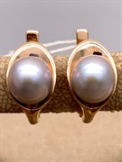 *Серьги  д.6,5-7 Серебристый Жемчугцв Красное арт. 2.0676.0.d-908 Вес 4,83 г