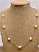 *Ожерелье р.40 Белый Жемчуг цв Красное арт. 6.F012.a.m-253 Вес 4,74 г