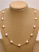 *Ожерелье р.45 Белый Жемчуг цв Красное арт. 6.F011.a.m-017 Вес 4,74 г