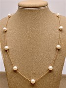 *Ожерелье р.40 Белый Жемчуг цв Красное арт. 6.F001.a.m-050 Вес 5,25 г