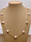 *Ожерелье р.45 Белый Жемчуг цв Красное арт. 6.F004.a.z-535 Вес 6,33 г