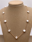 *Ожерелье р.45 Белый Жемчуг цв Красное арт. 6.F004.a.z-528 Вес 6,59 г