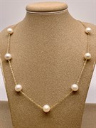 *Ожерелье р.55 Белый Жемчуг д.7-8 цв Лимонное арт. 6.0007.y.m-899 Вес 6,29 г