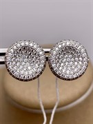 *Серьги Пусеты Белый Фианит Микро Вставки арт. 4851R60286-070 Вес 3,5 г