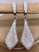 *Серьги Белый Фианит Микро Вставки арт. 4850R60403er-973 Вес 6,8 г