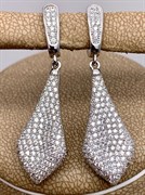 *Серьги Белый Фианит Микро Вставки арт. 4850R60403Wer-673 Вес 6,7 г