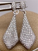 *Серьги Пусеты Белый Фианит Микро Вставки арт. 4851R60403-466 Вес 5.7 г