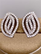 *Серьги Белый Фианит Микро Вставки арт. 4850R65277Wer-805 Вес 4.5 г