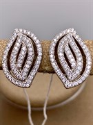 *Серьги Белый Фианит Микро Вставки арт. 4850R65277er-413 Вес 4,6 г
