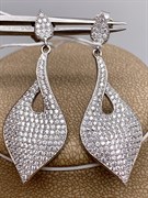 *Серьги Пусеты Белый Фианит Микро Вставки арт. 4851R60399-928 Вес 5,5 г