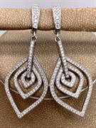 *Серьги Белый Фианит Микро Вставки арт. 4850R65152er-867 Вес 6,9 г