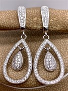 *Серьги Белый Фианит Микро Вставки арт. 4850R60148Wer-474 Вес 4.7 г