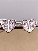 *Серьги Пусеты Фианит Микро Вставки арт. 4850R60042Wer-347 Вес 1,2 г