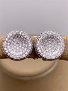 *Серьги Пусеты Белый Фианит Микро Вставки арт. 4850R65002Wer-320 Вес 4,2 г