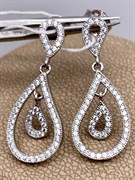 *Серьги Пусеты Белый Фианит Микро Вставки арт. 4851R60014-078 Вес 3 г