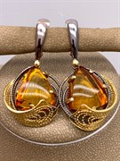*Серьги Янтарь арт. 43020202546-788 (Вес 10г)