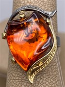 *Кольцо р.17,5 Янтарь арт. 43030216546-670, (Вес 5,51г)