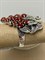 *Кольцо  р.20 Виноградная Гроздь Микс Марказит Сердолик арт. HR665-597 вес 10,29 г - фото 192655