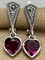 *Серьги Микс Марказит Гранат Родолит Сердце арт. HE0709-706 вес 4,15 г - фото 193244 *Серьги Микс Марказит Гранат Родолит Сердце арт. HE0709-706 вес 4,15 г - фото 193244