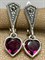 *Серьги Микс Марказит Гранат Родолит Сердце арт. HE0709-706 вес 4,15 г - фото 193246 *Серьги Микс Марказит Гранат Родолит Сердце арт. HE0709-706 вес 4,15 г - фото 193246
