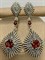 *Серьги Микс Марказит Сердолик арт. С 1260-928  вес 13,51 г - фото 193306