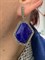 *Серьги Микс Марказит Лазурит арт. M201941-812 вес 16,7 г - фото 231960