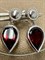 *Серьги Пусеты Гранат Пироп арт. SM-E00737-X-W-PG-X-X-371 вес 4,58 г - фото 255719