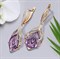 *Серьги Перья Жар-птицы Аметист цв Красное арт. 02-3762-00-209-1110-46-405 вес 6,04 г - фото 73652