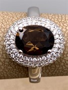 *КОЛЬЦО р.17,5 Раухтопаз Дымчатый Кварц арт. R00590-951, (вес около 3,96 г)